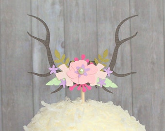 Cupcake Toppers, Boho Party Decorations, Boho Wedding, Boho Cupcake Toppers, Deer Antlers, Bohemian Decorations, Party Decorations