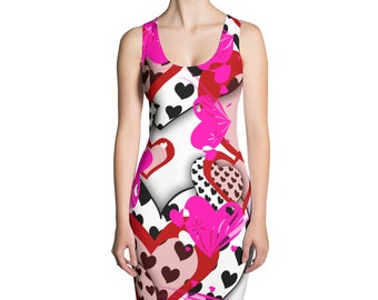 Heart Dress - Valentines Day Dress - Valentines Day Costume - Red Hearts - Pink Hearts - Dresses