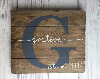 Custom Last Name Sign Monogram Sign Pallet Sign