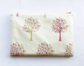 Oilcloth iPad Case / Tablet Case/ Pretty iPad Cover - Pastel Coloured Pink, Green and Blue Trees - Can be customised to fit any tablet