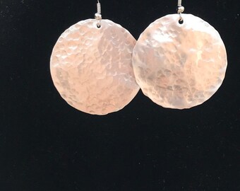 Hammered Sterling Silver Earrings, Hammered Earrings, Modern Silver Earrings, Textured Earrings, Sterling Silver Hammered Earrings