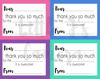 Printable Thank You Cards Fill in the Blank Circus Colors