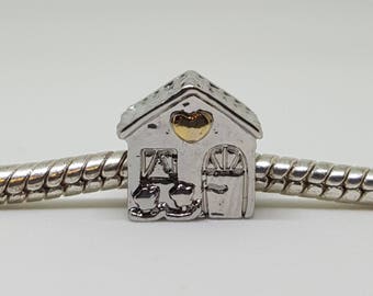 Silver Love House Charm for European Bracelets (item 182)