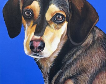 9x12 Custom Pet Portrait Acrylic Painting