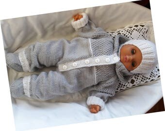 Baby cotton knit 3pc pants set Rombos main image 0
