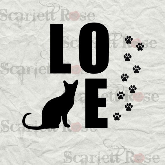 Cat Love SVG cutting file clipart in svg jpeg eps and dxf