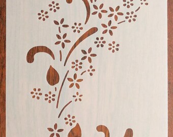 Floral Spray Stencil Mask Reusable Mylar Sheet for Arts & Crafts