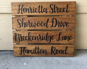 Custom Wood Sign | Personalized Wood Sign | Street Name Sign | Home Sign | Hand Lettered