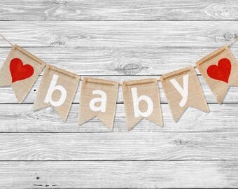 Burlap Baby Shower Banner - Baby Shower Gift - Burlap Baby Shower Decorations - Baby Bunting - Baby Garland - Baby Banner