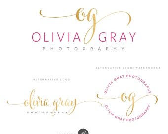 Photography logo package, Premade Initials logo, Branding Kit, Blog logo design, Watermark, Stamp, Custom business package, Logo package, 70