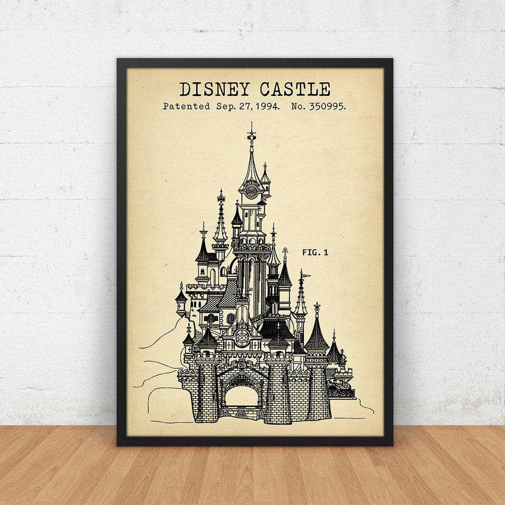 Disney Castle Patent Print Digital Download Cinderella