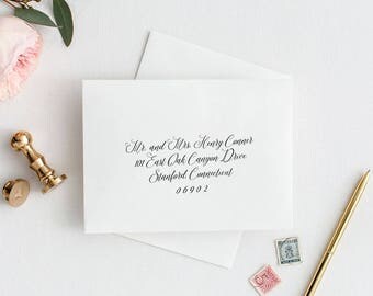 Handwritten Calligraphy Wedding Envelope Addressing Template, Calligraphy Envelope, Instant Download, A7, A1, MAM200_26