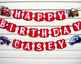 Cars Birthday Banner - Disney's Cars Party Decorations - Cars Banner - Cars Movie Banner - Lightning Mcqueen Banner