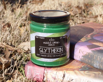 Slytherin - inspired by Harry Potter - hand poured soy candle - 9oz glass jar