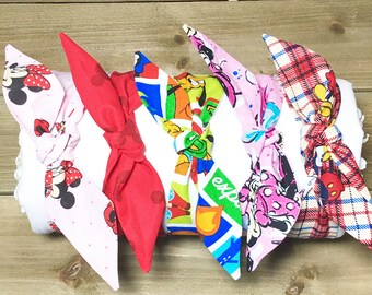 SPECIAL- Mickey Mouse Headband Minnie Mouse Headband Disney Headbands Tie Knot Headband Matching Headbands Toddler Headbands Baby Head Wrap