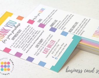 Thank You Care Card Business Card Size - designed for Consultants | New Happiness Return Policy | DIGITAL FILE | Final size 3.5" x 2"