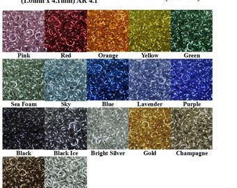 19swg 5/32" ID Shiny Anodized Aluminum Multi-Color Jump Ring Kits - Saw Cut - (1.0mm x 4.1mm ID)