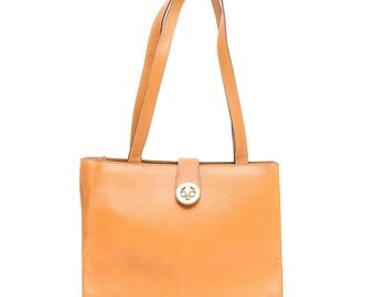 1980s Celine tan leather shoulder bag