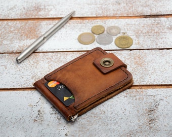 Personalized money clip, Leather Money Clip Wallet, front pocket wallet, Card holder, card wallet, Cash Money Clip, Minimalist wallet,