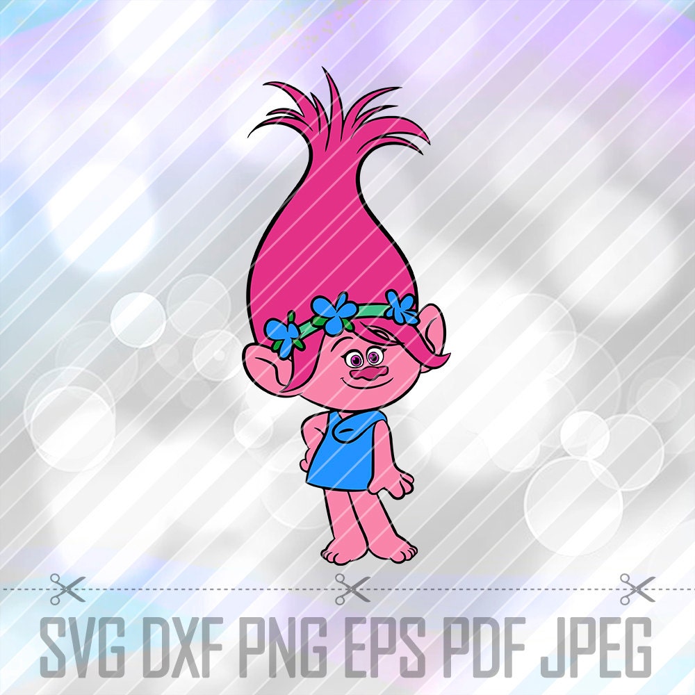 Trolls Poppy LAYERED SVG DXF Png Eps Studio Vector Cut Files