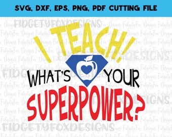 Download Superhero teacher | Etsy