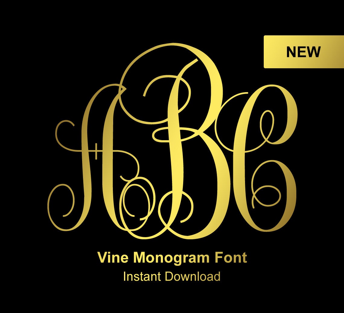 Download Vine Monogram Font Monogram font Interlocking Monogram