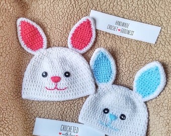Easter Bunny Hat, Easter Basket, Blue Bunny, Pink Bunny, Easter Baby Photo Prop, Photo Shoot Hat, Little Bunny, Easter