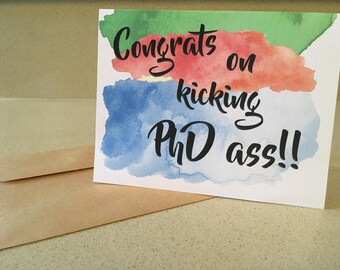PhD Graduation Card // Academic Card // Congratulations Card // Friendship Card