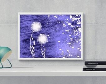 Items similar to Dandelion drawing Natural Minimalist  