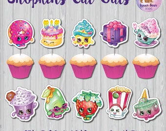 Shopkins Cupcake Toppers, Shopkins Party Decoration, Shopkins Characters, Shopkins Cut Outs, Shopkins Decoration, Shopkins Birthday Party
