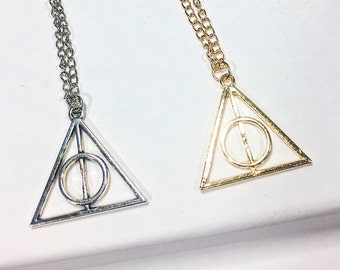 Deathly Hallow Necklace, Harry Potter Necklace, Harry Potter Charm, Harry Potter Gift, Hogwarts, Harry Potter Jewelry, Unisex Harry Potter