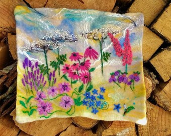 Felt wall hanging picture decor art flowers
