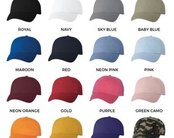 12 Custom Dad Hats Your Logo Design Cap Strapback Embroidered Personalized Brand Up To 2 Color Embroidery