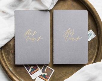 Calligraphy Vow Books, Gray (Set of 2)