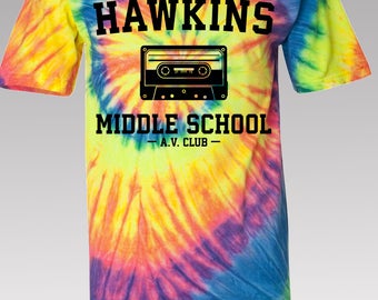 Stranger Things T Shirt / Hawkins Middle School Ringer / A.V. Club / Stranger Things / Hawkins / Eleven / Tumblr Shirts / Hawkins Tie Dye