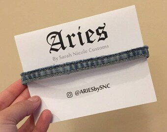 JUST THE TRIM Denim Choker