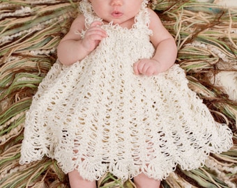 Crochet Baby Dress Pattern - Toddler Crochet Sundress Pattern - Crochet Lace Dress Pattern - Crochet Flower Pattern - Isabella Dress NB-3T