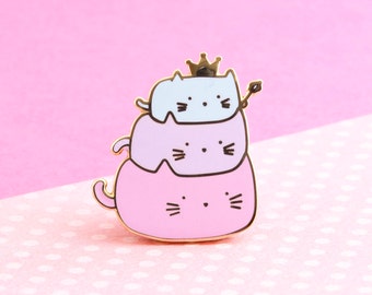 Cute Cat Pin | cat enamel pin , adorable cat pin, hat badge lapel