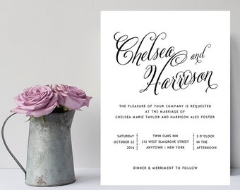 Black And White Wedding Invitation Black And White Wedding Invitation