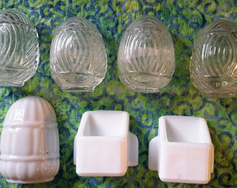 Vintage Glass Bird Cage Feeders