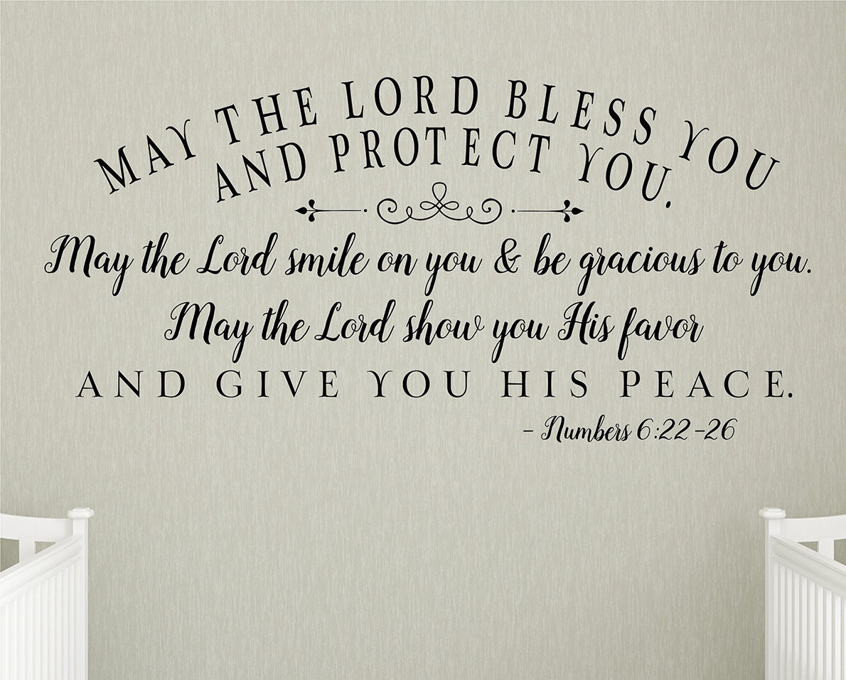 May the Lord bless you and protect you Nursery Wall Decal