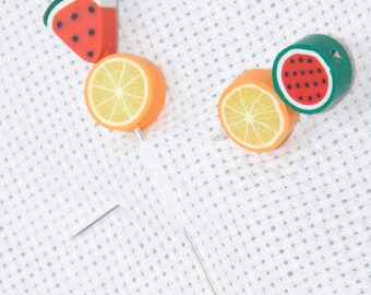 Counting pins, Fruit Pin, Cross stitch Accessory, NeedleCraft Tool, Stick Pin