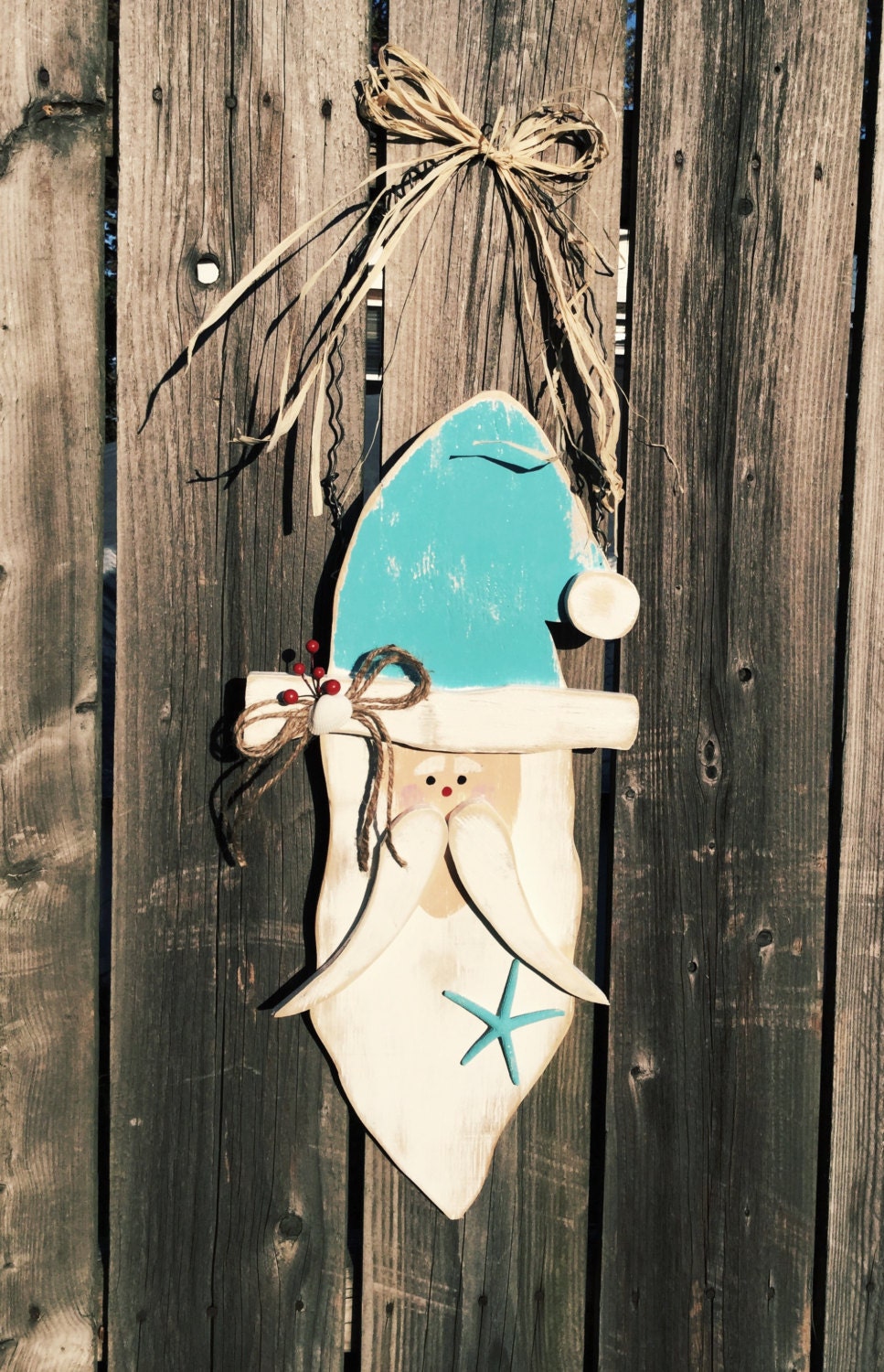 Santa Coastal Door Hanger Coastal Christmas and by
