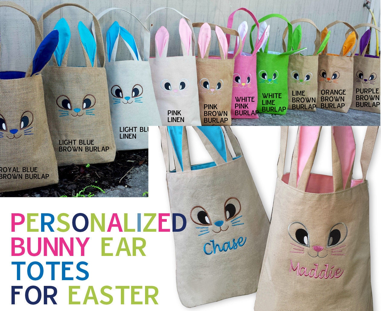 Personalized Easter Baskets for Toddlers Cute Easter Tote