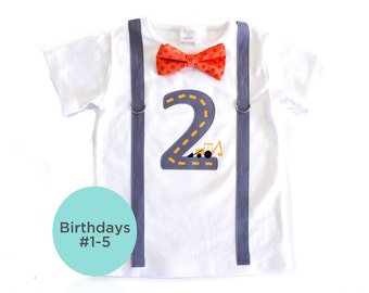 Construction Birthday Shirt. 2nd Birthday or 1st Birthday Boy Outfit. Backhoe Digger Truck Shirt. Road. Add shorts or leggings 3rd birthday