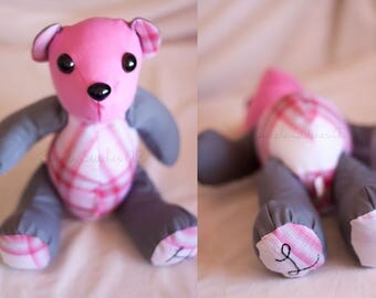 LARGE Custom Made Memory Bear - Stuffed Memory Bear - Memory Bear - Custom Bear - Funky Friends Factory Calico Bear