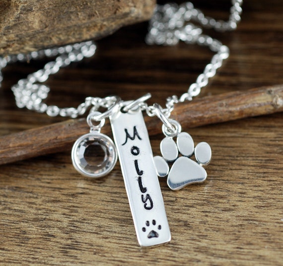 Personalized Dog Mom Necklace Dog Paw Jewelry Dog Paw