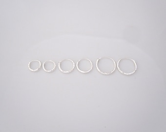 8mm, 10mm or 12mm laser cut sterling silver sleepers hoops, kids, girls earrings