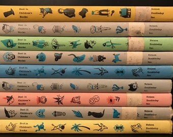 Children's Books,Best in Children's Books Vintage Collection,Hardcover,Home Decor,Library,Kids,Nursery,Children's room, pastels,young reader