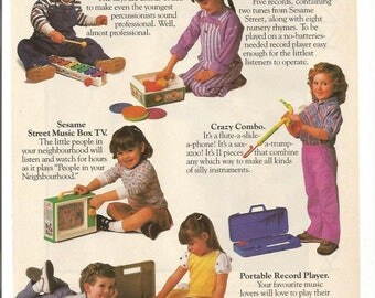 1985 Advertisement Fisher Price Musical Instruments Xylophone Music Box TV Record Player Crazy Combo To Grow Up By FP Wall Art Decor